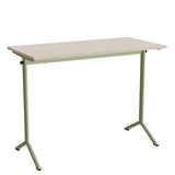 Bord Atlas 1130, 1200x600 mm, lydabsorberende hvidpigmenteret eg, grønt stativ – image 1