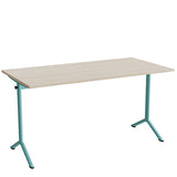 Bord Atlas 1130, 1400x700mm, lyddæmpende eg højtrykslaminat, turkis stel – image 1