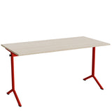 Bord Atlas 1130, 1400x700mm, lyddæmpende eg højtrykslaminat, rødt stel – image 1