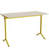 Bord Atlas 1130, 1400x700mm, lyddæmpende eg højtrykslaminat, gult stel – image 2