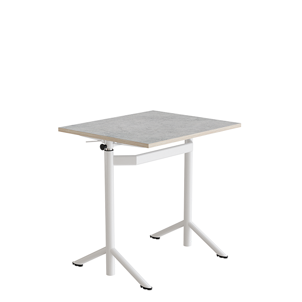 Elevbord Atlas 1132, 700x600mm, lys grå linoleum, hvidt stel – image 2