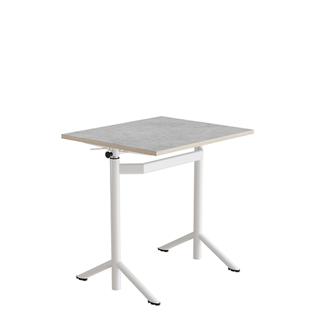 Elevbord Atlas 1132, 700x600mm, lys grå linoleum, hvidt stel – image 1