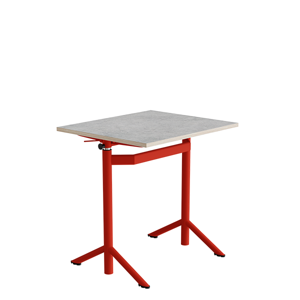 Elevbord Atlas 1132, 700x600mm, lys grå linoleum, rødt stel – image 1