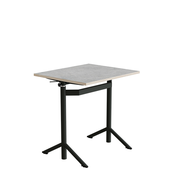 Elevbord Atlas 1132, 700x600mm, lys grå linoleum, sortolivent stel – image 1