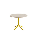 Bord Atlas 1133 Ø900x720mm, Hvidpigmenteret eg med gult understel