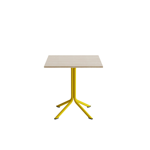 Bord Atlas 1133 700x700x720mm, Hvidpigmenteret eg med gult understel – image 1