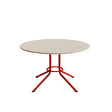 Bord Atlas 1133 Ø1200x720mm, Hvidpigmenteret eg med rødt understel – image 2