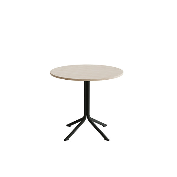 Bord Atlas 1133 Ø800x720mm, Hvidpigmenteret eg med sortoliven understel – image 1