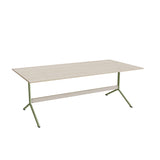 Bord Atlas 1134, 2000x1000mm, højde 720, eg højtrykslaminat, grønt stel