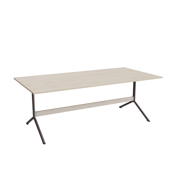 Tranås Skolmöbler Bord Atlas 1134, 2000x1000mm, højde 720, eg højtrykslaminat, gråt stel – Caféborde
