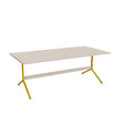 Tranås Skolmöbler Bord Atlas 1134, 2000x1000mm, højde 720, eg højtrykslaminat, gult stel – Caféborde