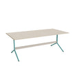 Tranås Skolmöbler Bord Atlas 1134, 2000x1000mm, højde 720, eg højtrykslaminat, turkist stel – Caféborde