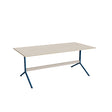 Tranås Skolmöbler Bord Atlas 1134, 1800x900mm, højde 720, eg højtrykslaminat, blåt stel – Caféborde