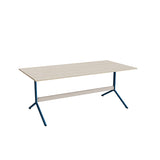 Bord Atlas 1134, 1800x900mm, højde 720, eg højtrykslaminat, blåt stel