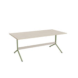 Bord Atlas 1134, 1800x900mm, højde 720, eg højtrykslaminat, grønt stel – image 2