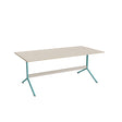 Tranås Skolmöbler Bord Atlas 1134, 1800x900mm, højde 720, eg højtrykslaminat, turkist stel – Caféborde