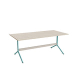 Bord Atlas 1134, 1800x900mm, højde 720, eg højtrykslaminat, turkist stel