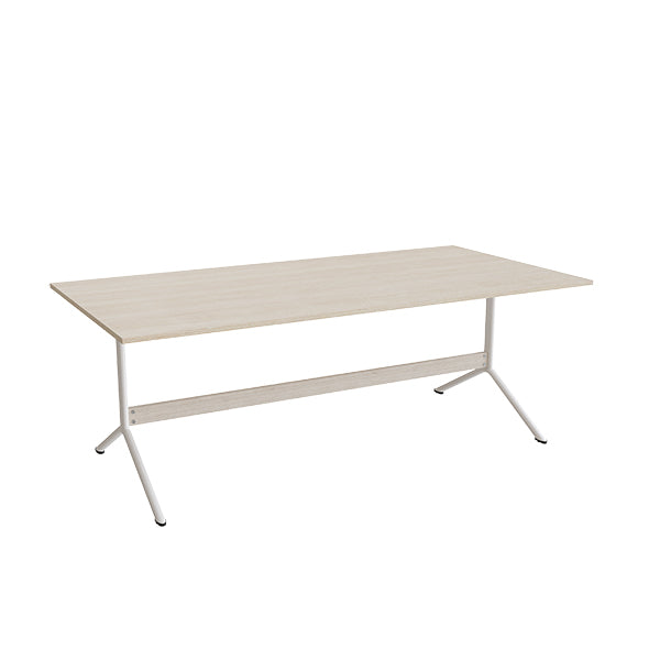 Tranås Skolmöbler Bord Atlas 1134, 2000x1000mm, højde 720, eg højtrykslaminat, hvidt stel – Caféborde