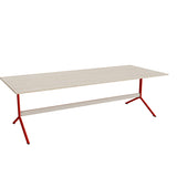 Bord Atlas 1134, 2400x1000mm, højde 720, eg højtrykslaminat, rødt stel