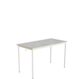 Tranås Skolmöbler Elevbord 166 1200x600 mm Højde 720 mm Lys grå linoleum på hvidt understel – Elevborde