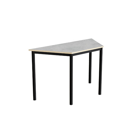 Bord Combi 195, trapezformet, 1200/600x520 mm Højde 720 med lys grå linoleum, sort stel – image 1