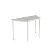 Tranås Skolmöbler Bord Combi 195, trapezformet, 1200/600x520 mm Højde 720 med lys grå linoleum, hvid stel – Elevborde
