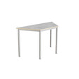 Tranås Skolmöbler Bord Combi 195, trapezformet, 1200/600x520 mm Højde 720 med lys grå linoleum, alu stel – Elevborde