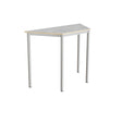 Tranås Skolmöbler Bord Combi 195, trapezformet, 1200/600x520 mm Højde 900 med lys grå linoleum, alu stel – Elevborde