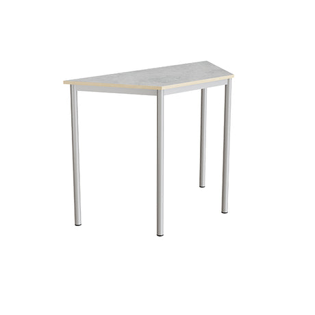 Bord Combi 195, trapezformet, 1200/600x520 mm Højde 900 med lys grå linoleum, alu stel – image 1