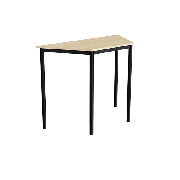 Tranås Skolmöbler Bord Combi 195, trapezformet, 1200/600x520 mm Højde 900 med lydabsorberende birk laminat, sort stel – Elevborde