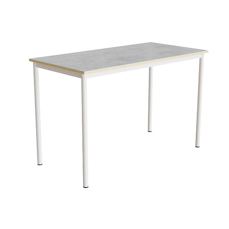 Bord Combi 200, 1400x700 mm Højde 900 mm Lys grå linoleum på hvidt understel – image 1