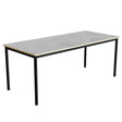 Tranås Skolmöbler Bord Combi 200, 1800x800 mm Højde 720 mm Lys grå linoleum på sort stel – Elevborde