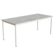 Tranås Skolmöbler Bord Combi 200, 1800x800 mm Højde 720 mm Lys grå linoleum på hvidt stel – Elevborde