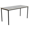 Tranås Skolmöbler Bord Combi 200, 1800x800 mm Højde 900 mm Lys grå linoleum på sort stel – Elevborde