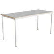 Tranås Skolmöbler Bord Combi 200, 1800x800 mm Højde 900 mm Lys grå linoleum på hvidt stel – Elevborde