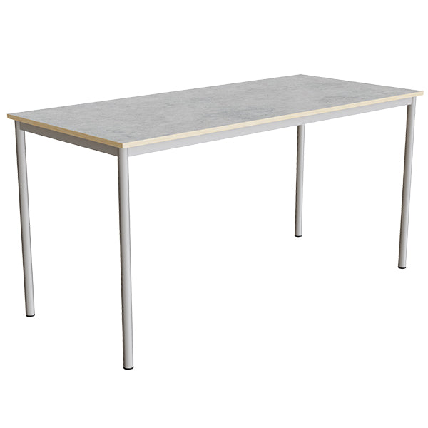Tranås Skolmöbler Bord Combi 200, 1800x800 mm Højde 900 mm Lys grå linoleum på alugråt stel – Elevborde