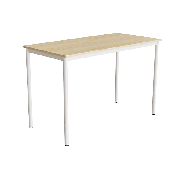 Tranås Skolmöbler Bord Combi 200, 1400x700 mm Højde 900 mm Lyddæmpende birk laminat på hvidt understel – Elevborde