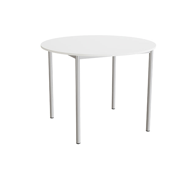 Bord Combi 206, Ø1200 mm, højde 900 mm, hvid laminat på alugråt stel