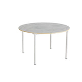 Bord Combi 206, Ø1200 mm, højde 720 mm, lys grå linoleum på hvidt stel