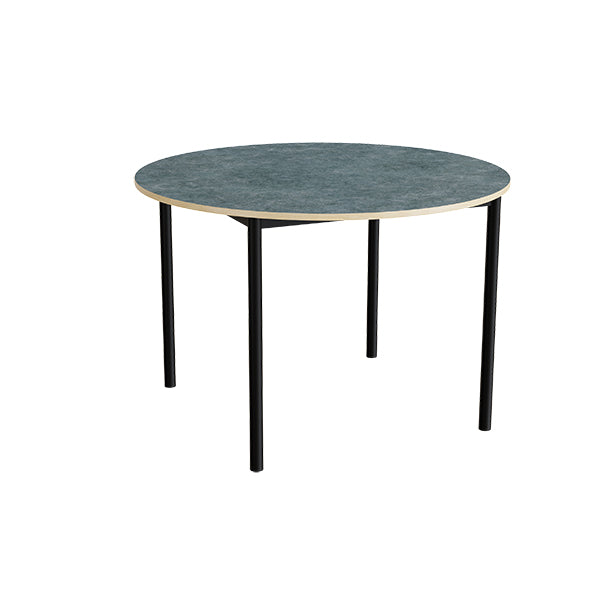 Bord Combi 206, Ø1200 mm, højde 800 mm, mørk grå linoleum på sort stel