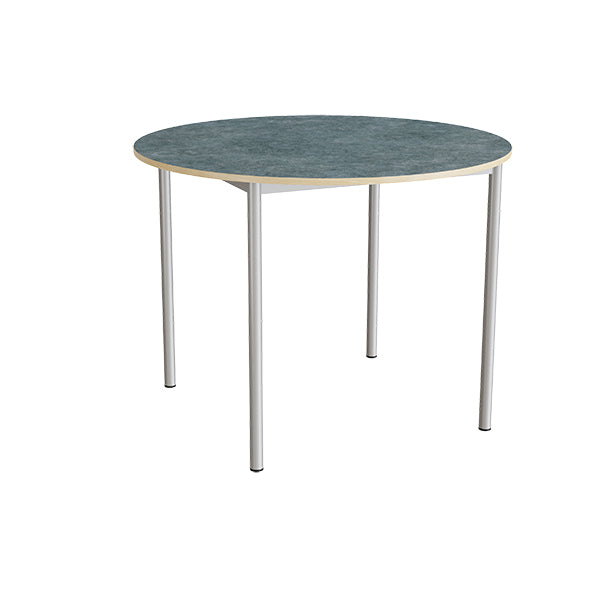 Bord Combi 206, Ø1200 mm, højde 900 mm, mørk grå linoleum på alugråt stel