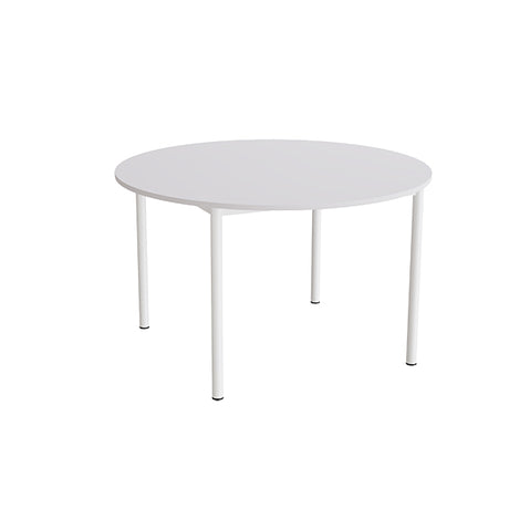 Bord Combi 206, Ø1200 mm, højde 720 mm, lydabsorberende grå laminat på hvidt stel