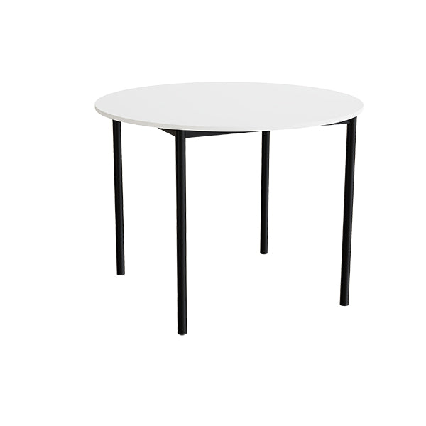 Bord Combi 206, Ø1200 mm, højde 900 mm, lydabsorberende hvid laminat på sort stel