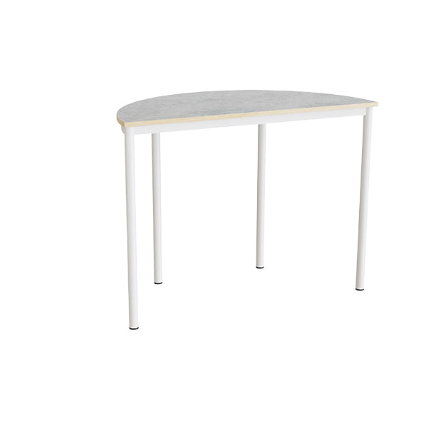 Tranås Skolmöbler Bord Combi 209, 1200x600 mm højde 900 mm med lys grå linoleum, hvid stel – Elevborde