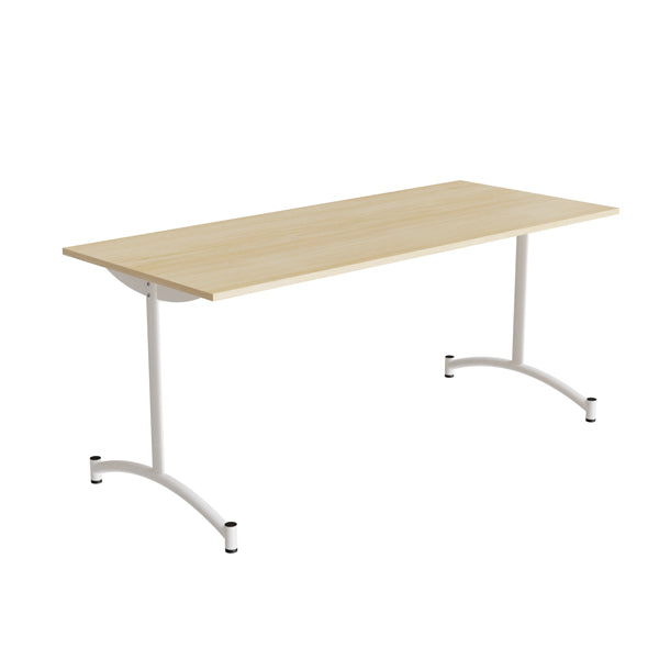 Bord Zeb 231, 1650x700 mm Højde 720 mm, Birk laminat, Hvidt stel