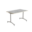 Tranås Skolmöbler Bord Zeb 231, 1200x700 mm Højde 720 mm, Lys grå linoleum, Alu stel – Kantineborde
