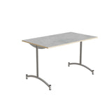 Bord Zeb 231, 1200x700 mm Højde 720 mm, Lys grå linoleum, Alu stel