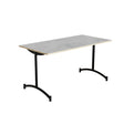 Tranås Skolmöbler Bord Zeb 231, 1400x700 mm Højde 720 mm, Lys grå linoleum, Sort stel – Kantineborde
