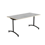 Bord Zeb 231, 1400x700 mm Højde 720 mm, Lys grå linoleum, Sort stel