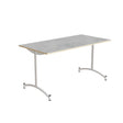 Tranås Skolmöbler Bord Zeb 231, 1400x700 mm Højde 720 mm, Lys grå linoleum, Hvidt stel – Kantineborde
